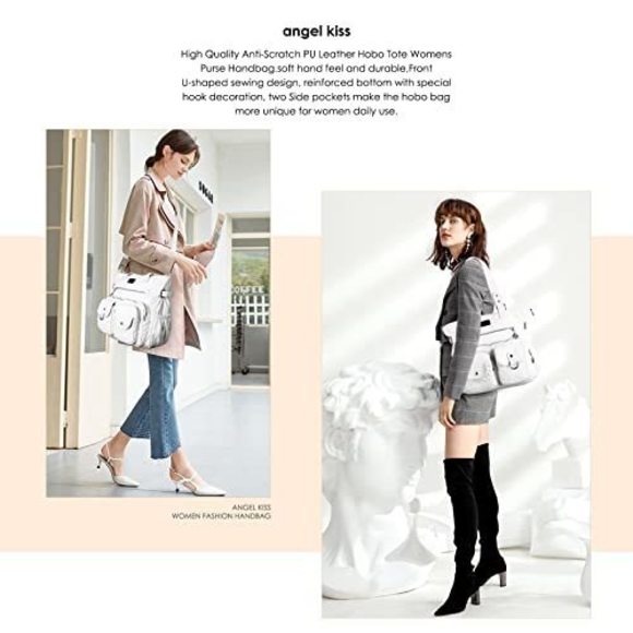 Classic Hobo Handbags For Soft Pu Textured Strap Bag Roomy Hobo Purses Fashion - Picture 5 of 7